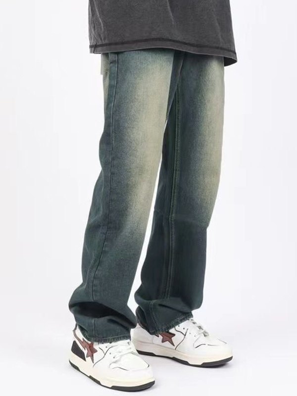 Men's Street Distressed Washed Jeans-2