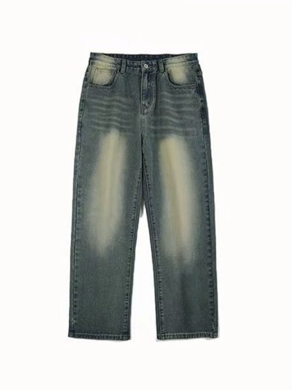 Men's Street Distressed Washed Jeans-3