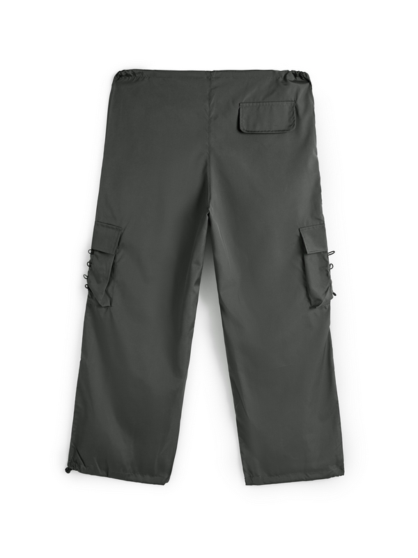 Men's Vintage Drawstring Lace Up Parachute Cargo Pants-4