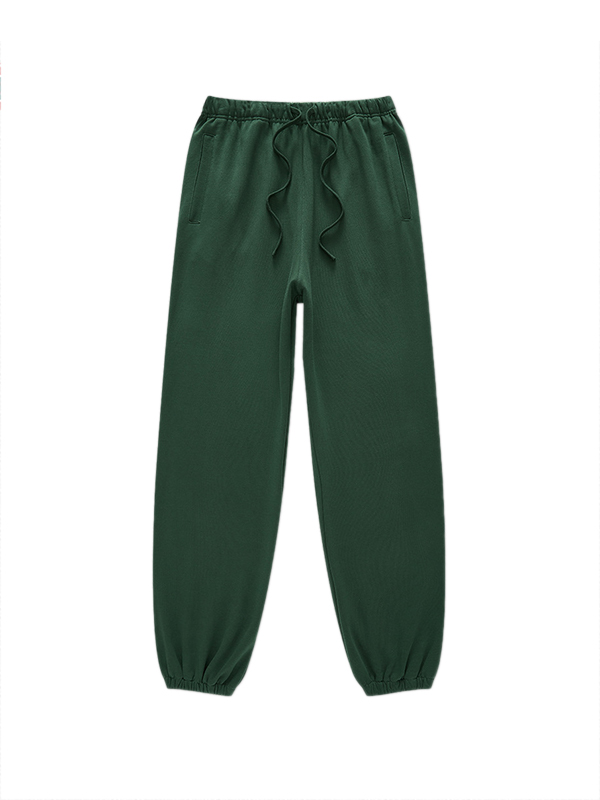 Men' Basic Solid Color Bound Feet Jogger Pants-2