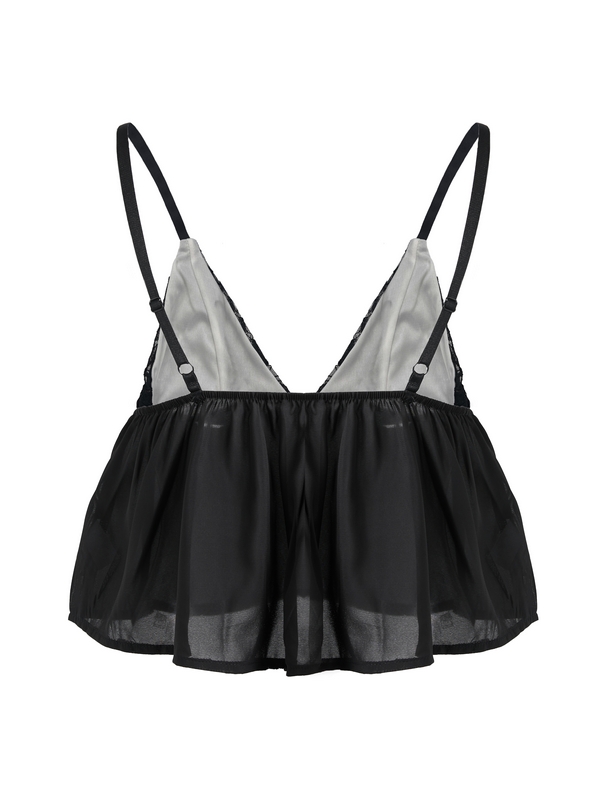 Lace Splice V Neck Cami Top-3