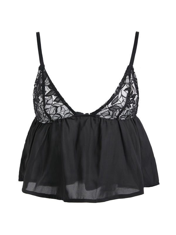 Lace Splice V Neck Cami Top-2