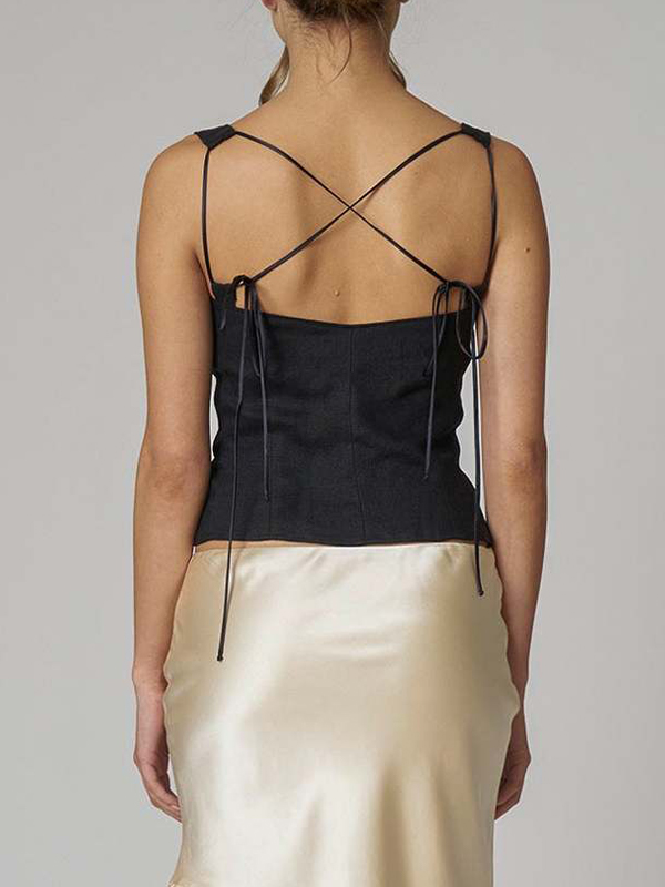 Slit Tie Up Tank Top-4